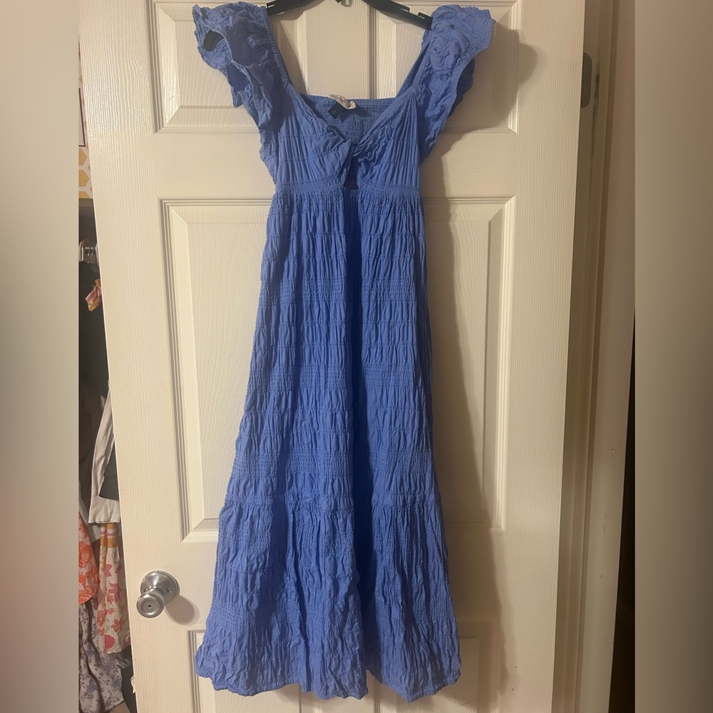 Universal Thread Textured Blue Midi Dress